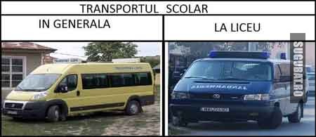 Transportul scolar: generala vs liceu