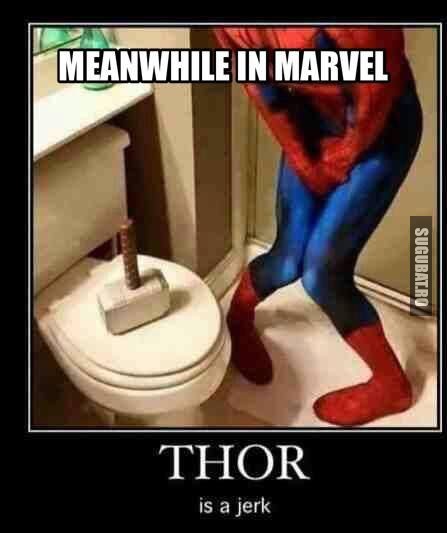 Spiderman vs ciocanul lui Thor