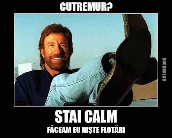 Cutremur? Doar Chuck Norris facand niste flotari