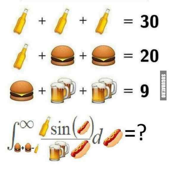 Cand vine vorba de mancare si bautura, parca altfel vezi matematica