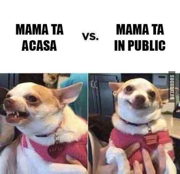 Mama ta acasa VS Mama ta in public