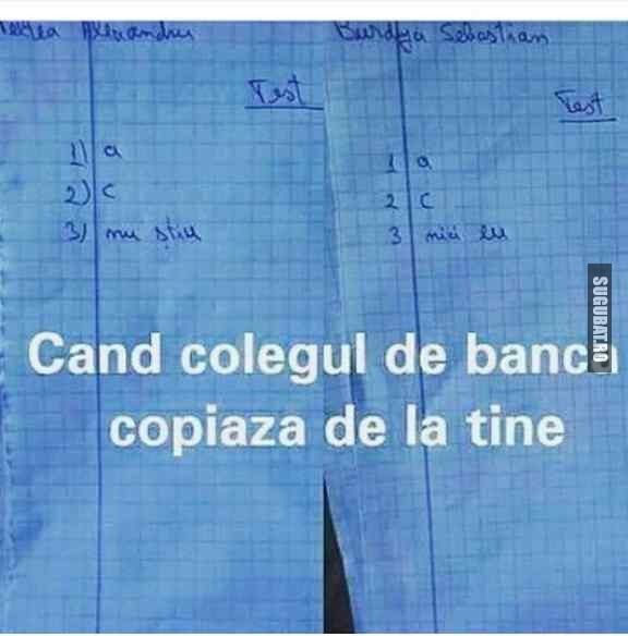 Cand colegul de banca copiaza la alt nivel