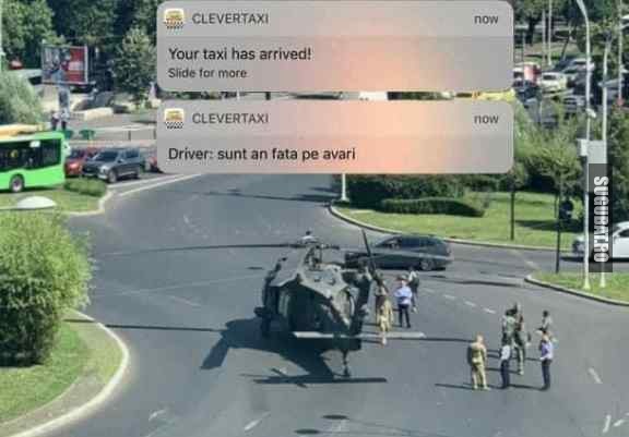 Când te așteaptă taxiul in intersecție