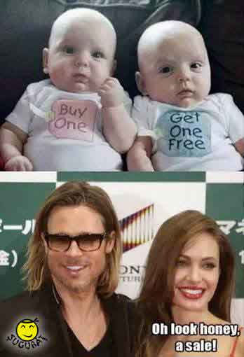 Angelina Jolie (catre Brad Pitt): Uite dragule o oferta la copii
