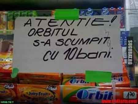 Atentie, s-a scumpit orbitul cu 10 bani!